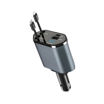 4 in 1 Auto Schnellladegerät 66W mit ausziehbaren Kabeln