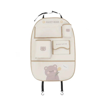 Auto Rücksitz Organizer für Kinder mit Trittschutz | 67 x 46cm Beige