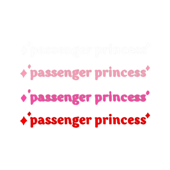 Passenger Princess Autosticker 4er-Pack | 10 x 1,5cm